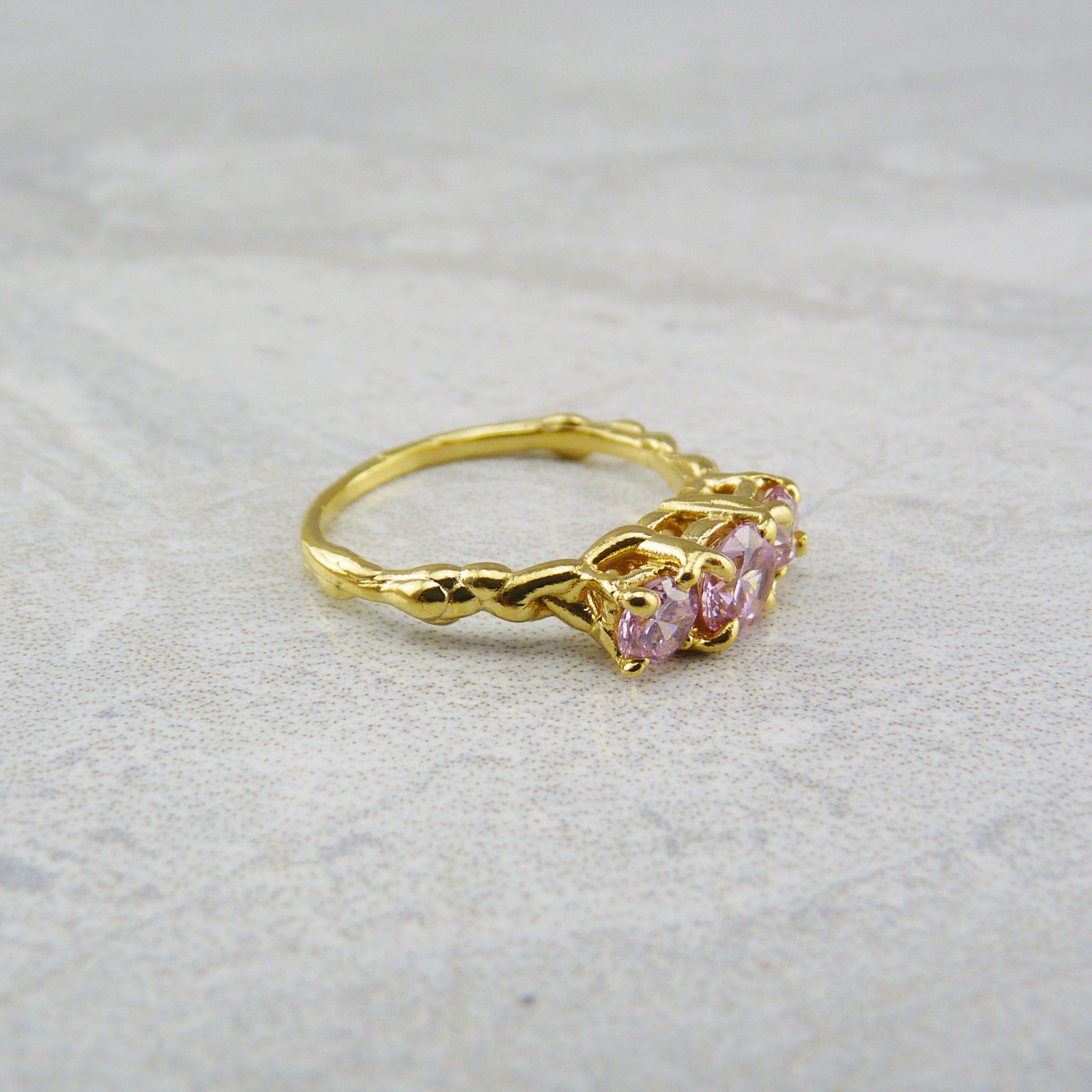 Pink stone rings hot sale yellow gold